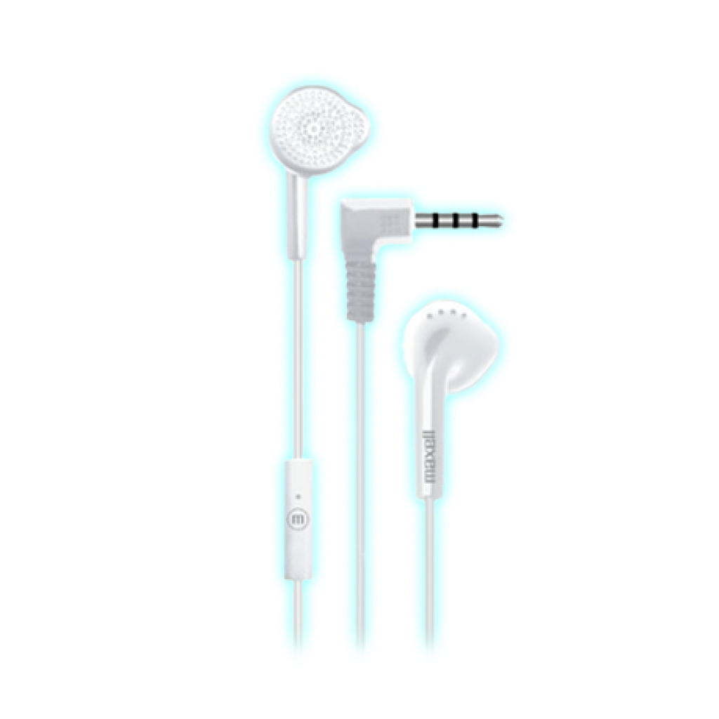 AURICULAR MAXELL MAXBUDS CON MICROFONO/JACK 3.5MM/BLANCO/IN-MIC