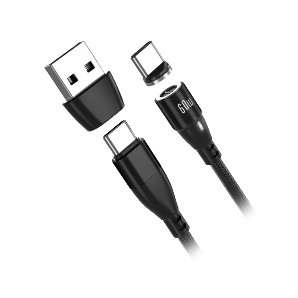 CABLE MAGNETICO 60W TIPO C (CON ADAPTADOR OTG)
