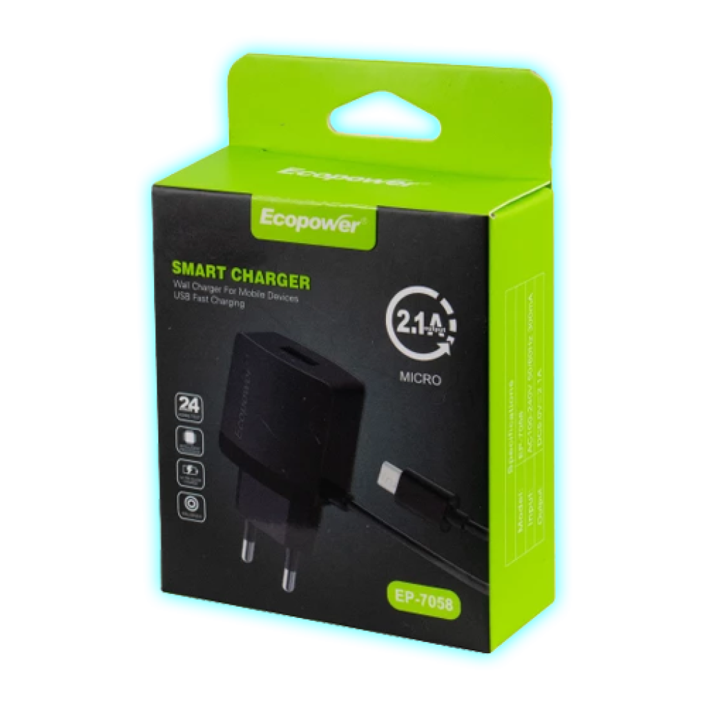 CARGADOR ECOPOWER EP-7058 2.1A MICRO USB