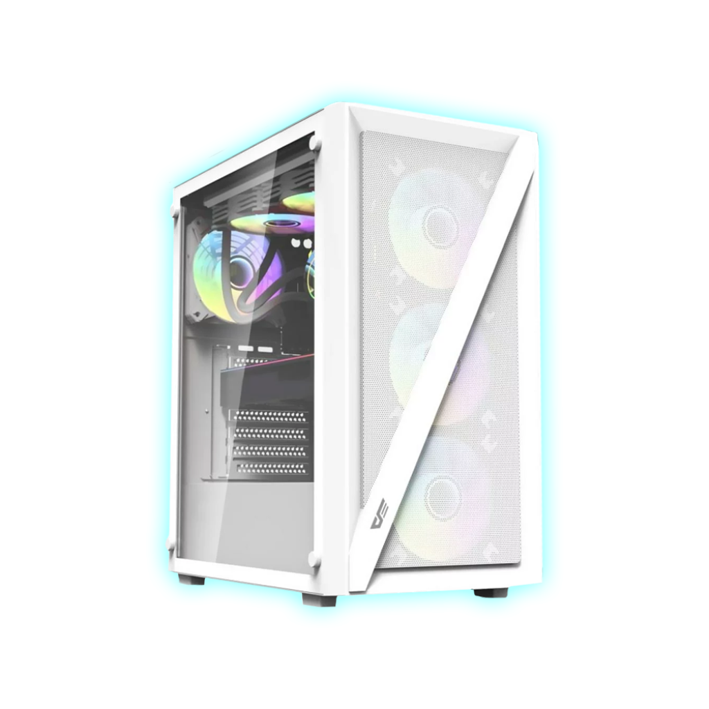 GABINETE DARKFLASH DK260 AIR MESH WHITE /VIDRIO/4 FAN COOLER ARG