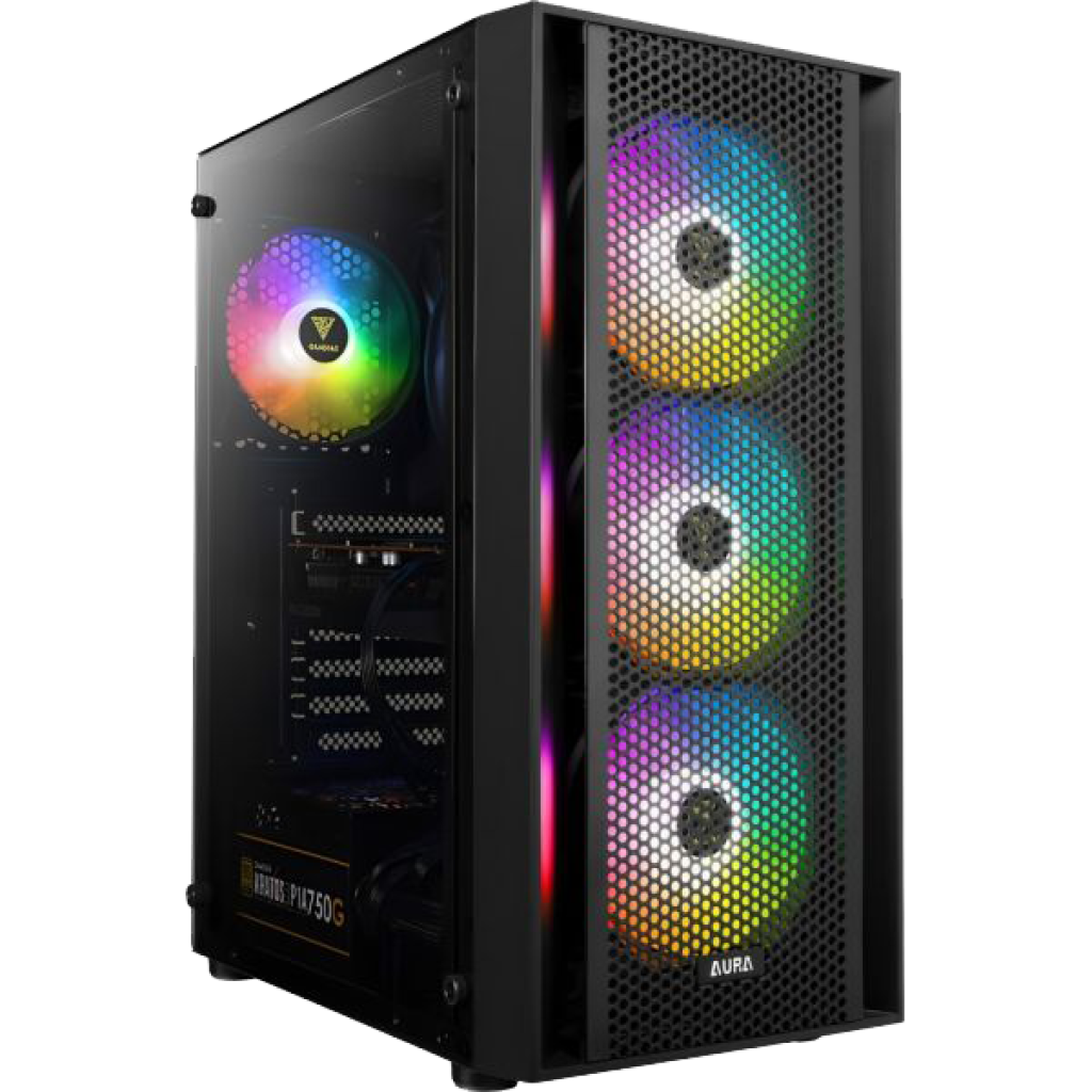 GABINETE GAMDIAS AURA GC2 ELITE CON 4 FAN COOLER ARGB/MID-TOWER/BLACK