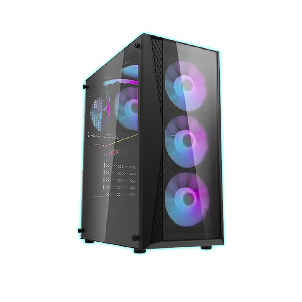 GABINETE GAMING DARKFLASH DK352 PLUS NEGRO  C/4 COOLER RGB