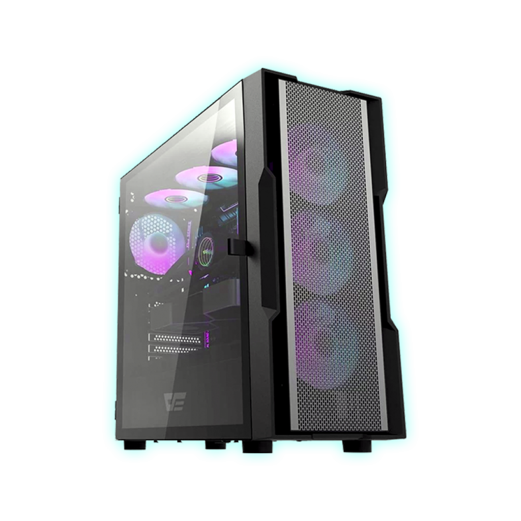 GABINETE GAMING DARKFLASH DK431 MESH BLACK C/4 COOLER ARGB