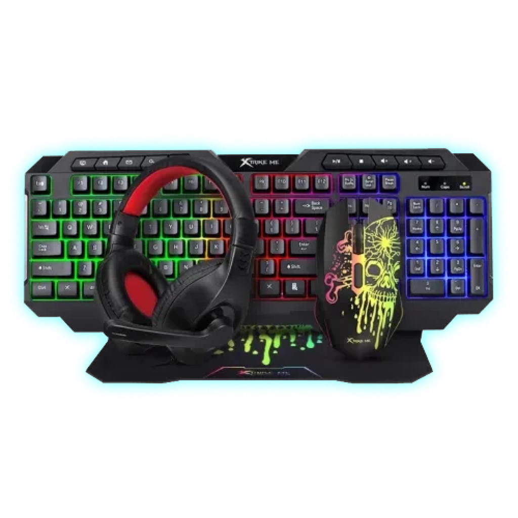 KIT TECLADO+MOUSE+MOUSEPAD+AURICULAR XTRIKE ME CMX-415/INGLES/BLACK/CMX-415