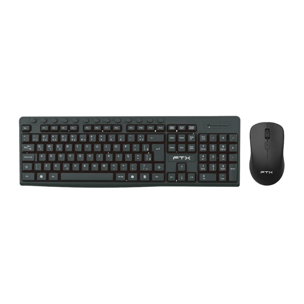 KIT TECLADO/MOUSE WIRELESS FTX KM250 ESP BLACK