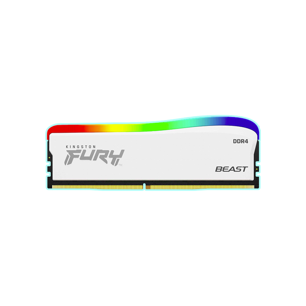 MEMORIA RAM 8GB DDR4 3200MHZ KINGSTON FURY BEAST RGB WHITE KF432C16BWA/8