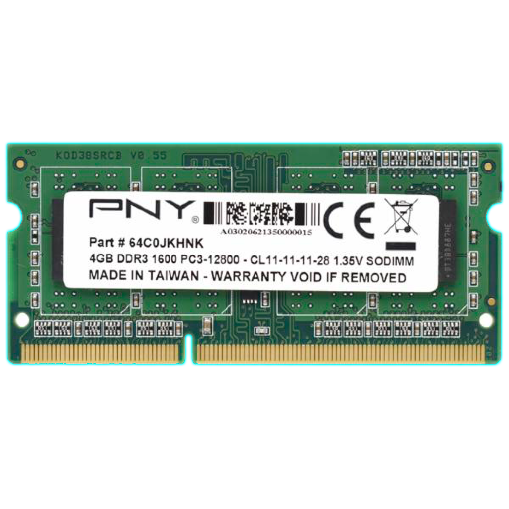 MEMORIA RAM (NB) 4GB DDR3 1600MHZ PNY PERFORMANCE - MN4GSD31600BL