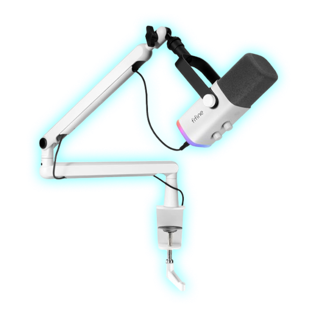 MICROFONO DINAMICO + BRAZO FIFINE TAM8 RGB XLR/USB-C/WHITE