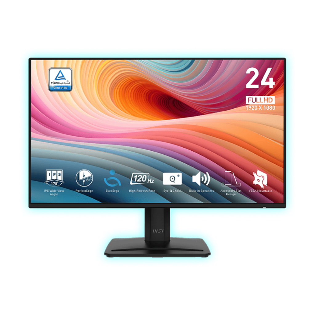 MONITOR 24" MSI PRO MP242A E2 FHD/DP/HDMI/VGA/120HZ/1MS/BLACK