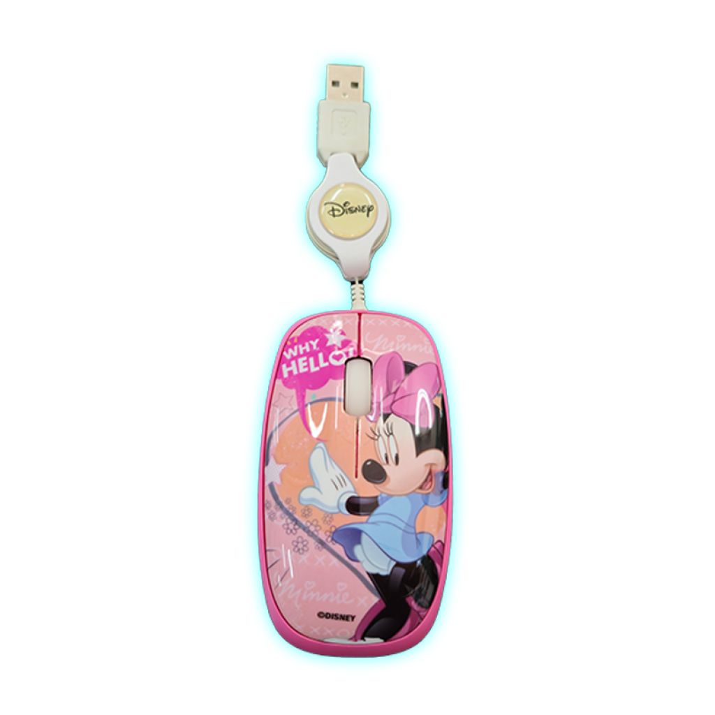 MOUSE OPTICO USB CON CABLE RETRACTIL - MINNIE
