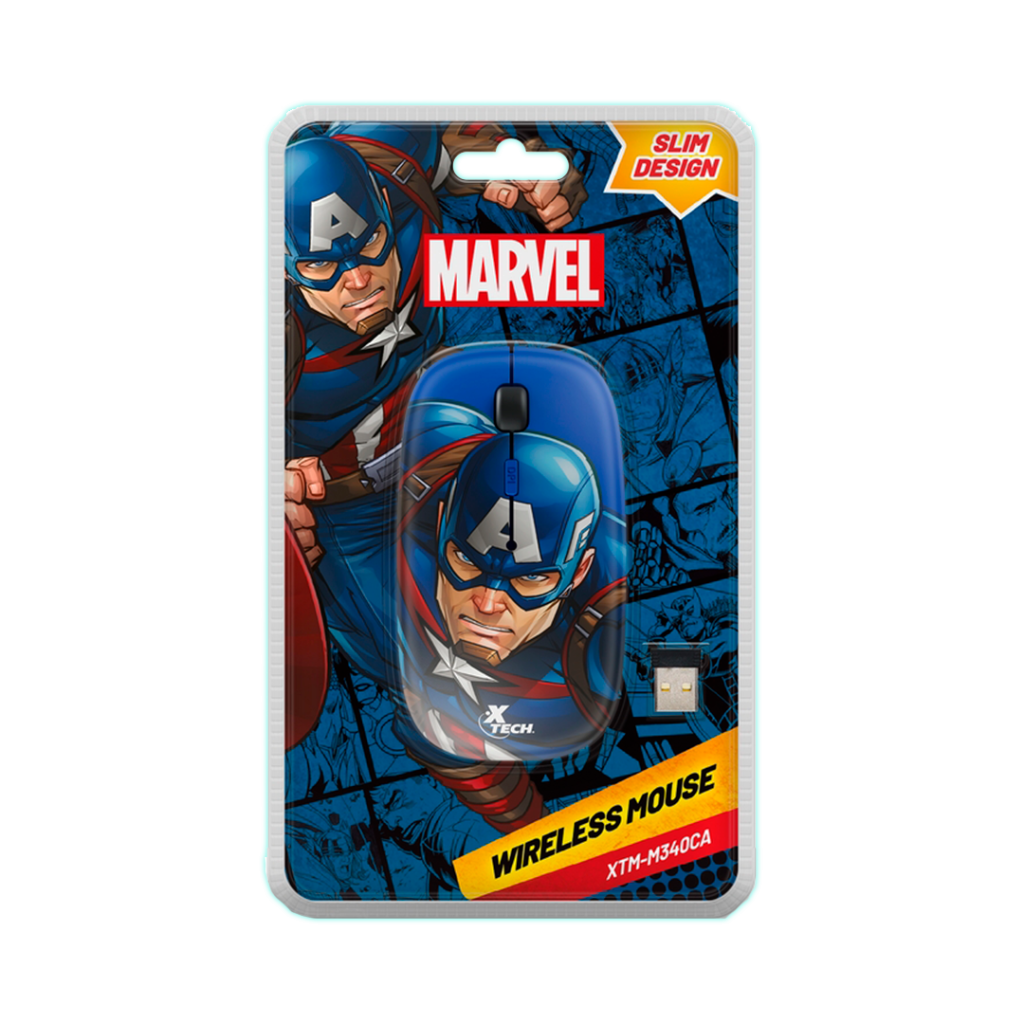 MOUSE WIRELESS XTECH XTM-M340CA MARVEL CAPITAN AMERICA 1600DPI