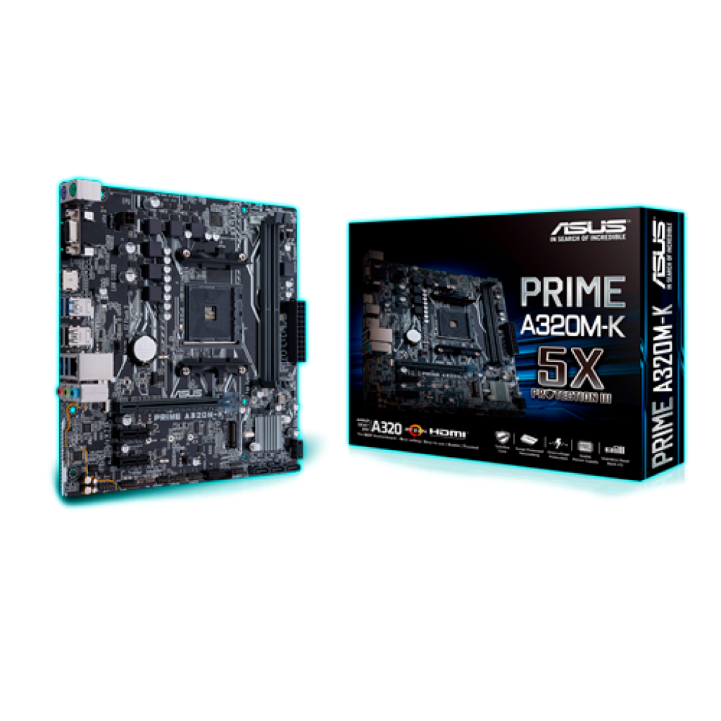 PLACA MADRE AM4 ASUS PRIME A320M-K M.2/DDR4/HDMI/VGA/USB3.1/LAN/SOM/SATA3