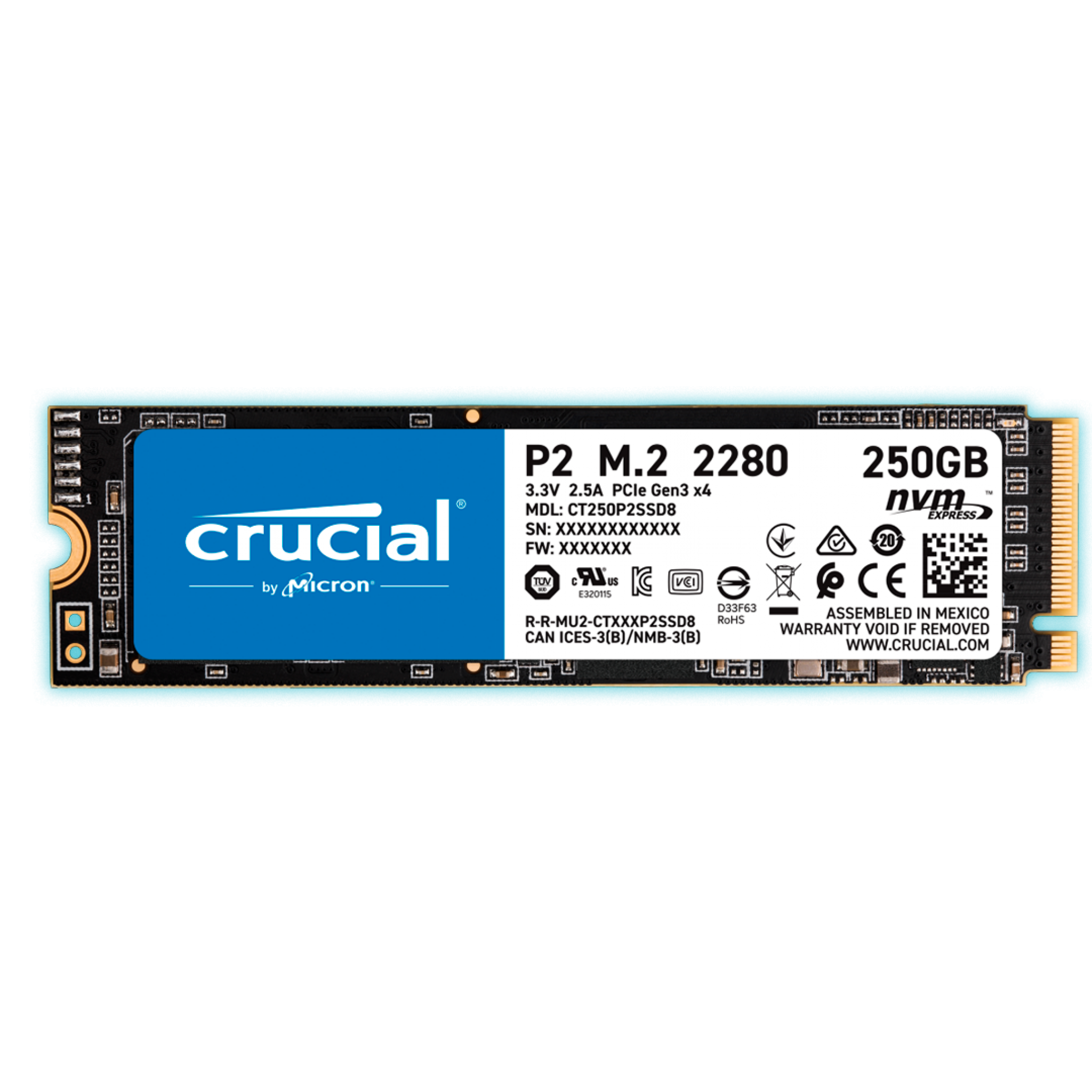 SSD 250GB M.2 NVME CRUCIAL P2