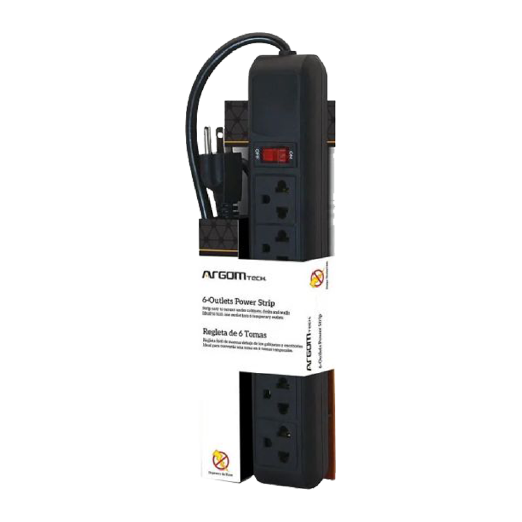 SUPRESOR DE PICO ARGOM TECH ARG-AC-0252BK (6TOMAS) 90 CM (ZAPATILLA)