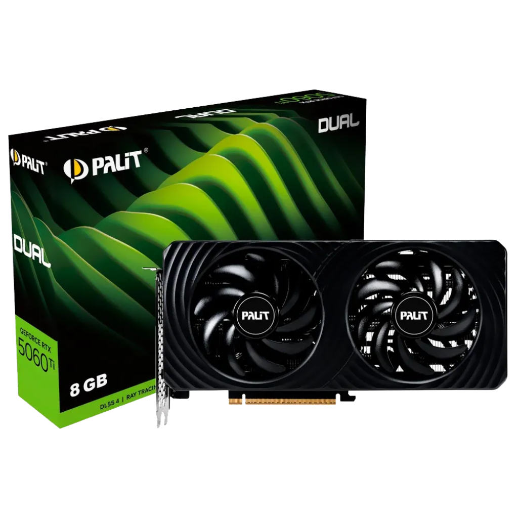 TARJETA GRAFICA 8GB RTX5060TI DUAL PALIT/2 FAN COOLER/GDDR7/NE7506T019P1-GB2062D