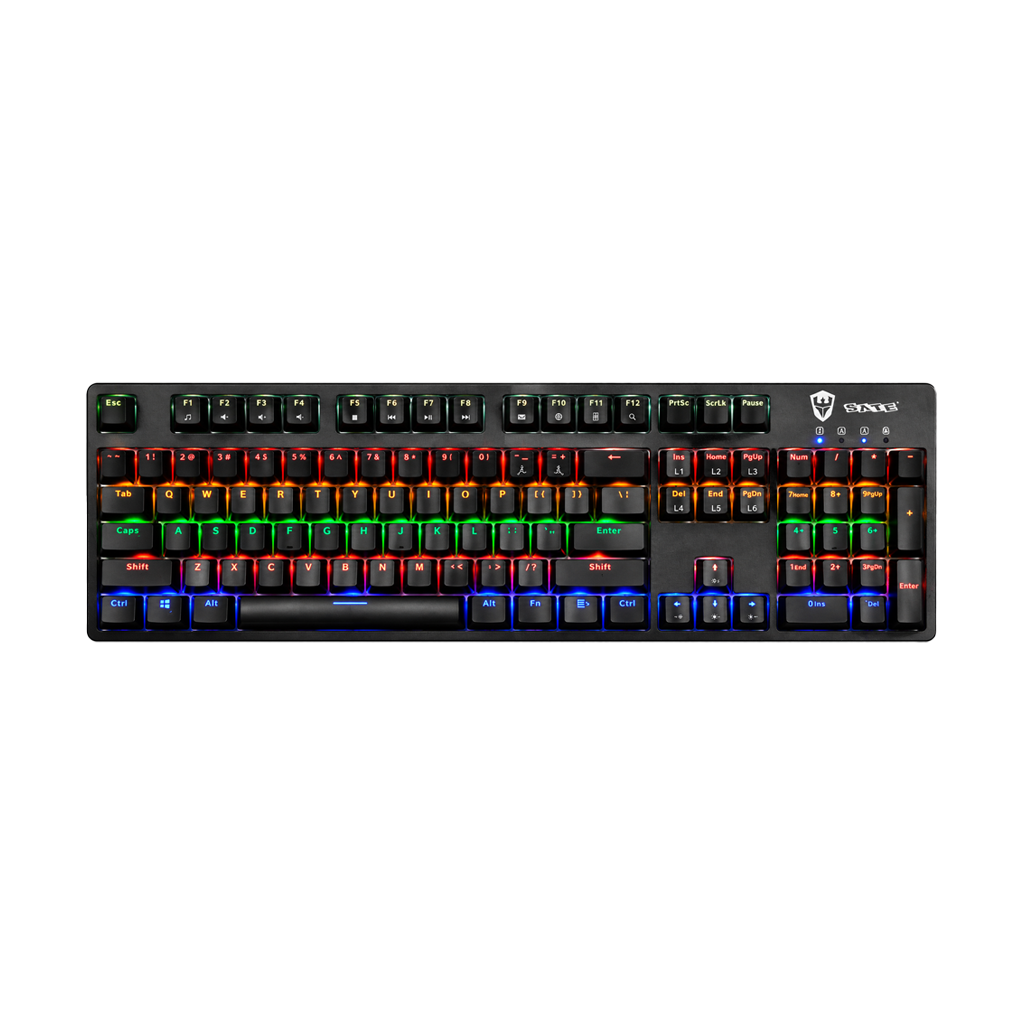 TECLADO GAMING MECANICO SATE K6 SERIES ESPAÑOL RGB/USB/BLACK