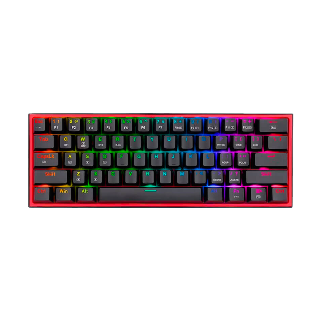 TECLADO MECANICO 60% REDRAGON FIZZ PRO BLACK/RGB/ S/DP RED/BT/WIRELESS/K616-RGB