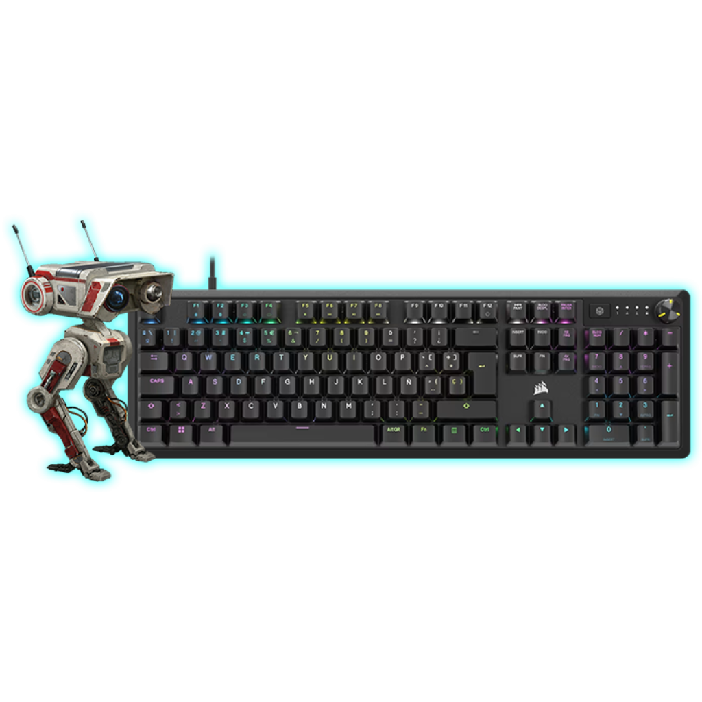 TECLADO MECÁNICO CORSAIR K70 CORE 100% RGB USB (ESPAÑOL) NEGRO S/W CORSAIR RED