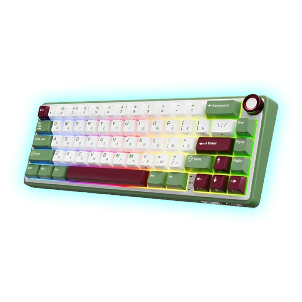 TECLADO MECANICO ROYAL KLUDGE R65 RGB SWITCH CHARTREUSE/GREEN SAND/RKR65-GS-XH