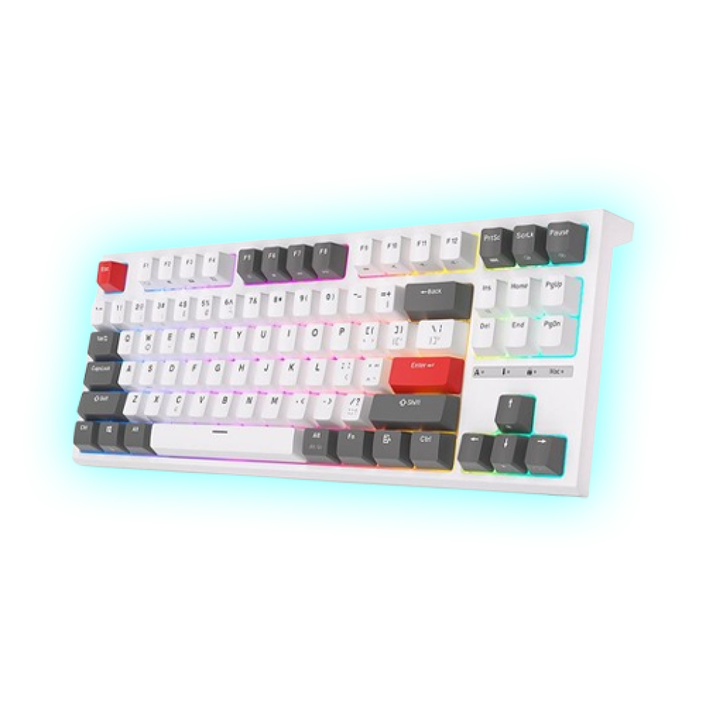 TECLADO MECANICO ROYAL KLUDGE R87 RGB SWITCH BROWN/WHITE/RKR87-WHIT-C