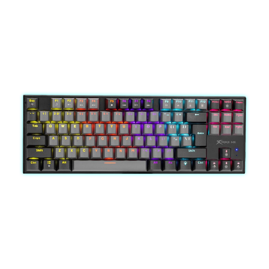TECLADO MECANICO XTRIKE ME GK-989A RETROILUMINADO SWITCH RED TKL GREY/BLACK
