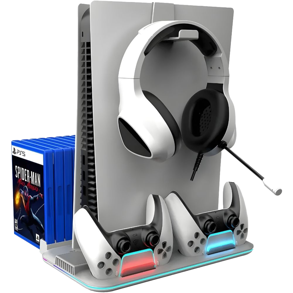 CARGADOR/ESTACION DE CARGA MULTIFUNCIONAL PARA CONTROLES PS5 KRAB/RGB/KBDS5