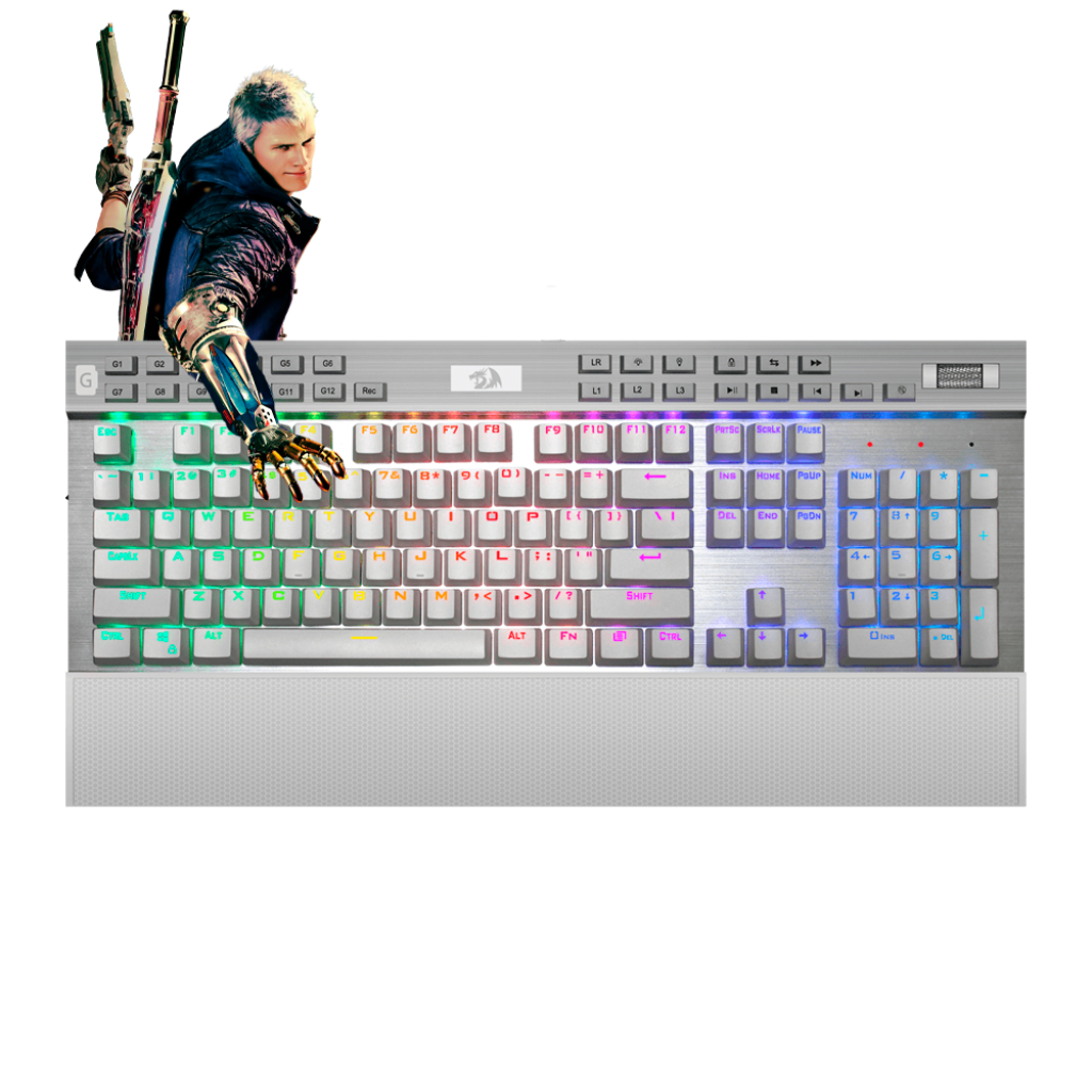 TECLADO MECANICO REDGRAON YAMA BLANCO RGB S/W OUTEMU PURPLE/K550W-RGB-1