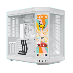 GABINETE HYTE Y70 TOUCH INFINITE SNOW WHT/WHT/SOPORTE VERTICAL/1 FAN COOLER