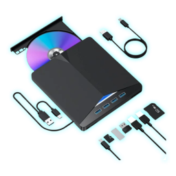 LECTOR/GRABADOR DVD/CD EXTERNO TIPO C Y USB (4 ENTRADAS) 3.0/XD013