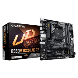 PLACA MADRE GIGABYTE B550M DS3H AC R2 WIFI/BT/ DDR4/AM4